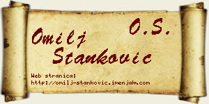 Omilj Stanković vizit kartica